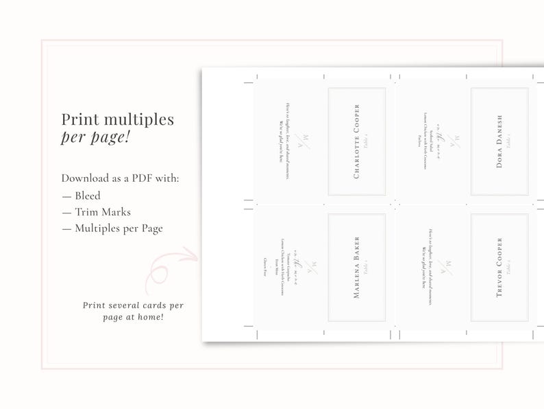 Print multiple cards per page when printing at home.