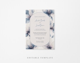 Ethereal Bloom Floral Arch Wedding Invitation – 5x7 Editable Wedding Template