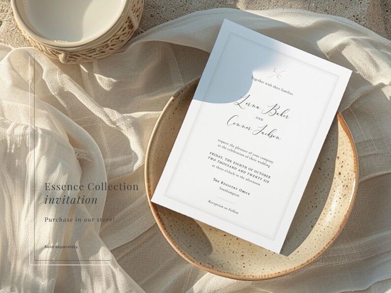 Matching Essence collection wedding invitation available in our Etsy store.