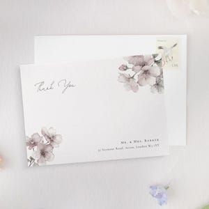 Cherry Blossom Thank You Card Template: Sakura Wedding, Editable A6/4x6 (Digital Download) | CR111