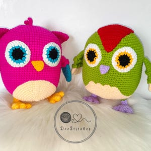 Patrón de amigurumi de búho y pájaro carpintero a crochet (Descargar PDF)