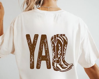 Y'all cowboylaarzen, png-bestand: noodlijdend westernontwerp (digitale download)