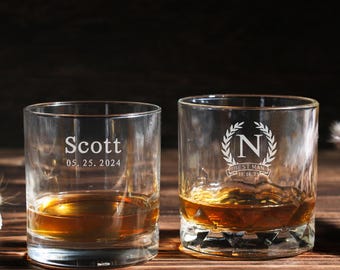Personalized Whiskey Glasses | Anniversary Gift for Husband | Groomsmen Gift Idea | Personalized Gifts for Him|Party Gift Whiskey Glass Gift