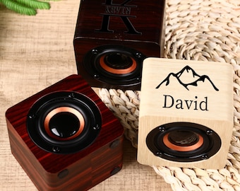 Personalized Portable Bluetooth Speaker | Wedding Rechargeable Wood Box|Engraved Wood Mini Wood Speaker | Custom Groomsmen Speakers |For him