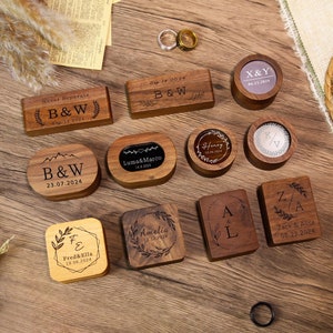 Custom Wooden Wedding Engagement Ring Box , Wedding Ceremony Ring Box , Personalized Wood Ring Bearer ,Anniversary Birthday Gift,Jewelry box