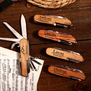 Personalized multifunctional tool Knife , Groomsmen Gifts Knives , Outdoor Gift for Him , Engraved Knife , Custom Wedding Gift ,Gift for Man