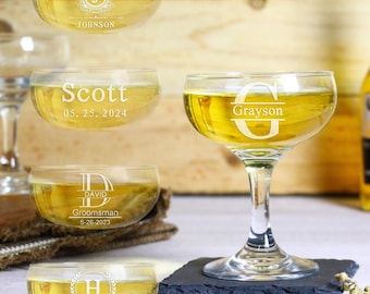Copa de cóctel personalizada, copa de champán, copa de whisky, vino y ginebra grabada personalizada, regalo de padrino de boda, dama de honor, padrino de boda para papá