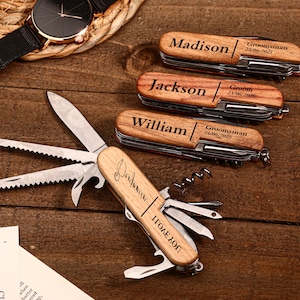 Personalized multifunctional tool Knife , Groomsmen Gifts Knives , Outdoor Gift for Him , Engraved Knife , Custom Wedding Gift ,Gift for Man