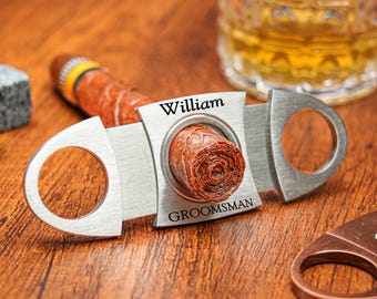 Cortador de charuto personalizado, cortador de charuto gravado personalizado, cortador de charuto masculino, presente de padrinho, presente de casamento, presente de despedida de solteiro, presente de cortador de charuto