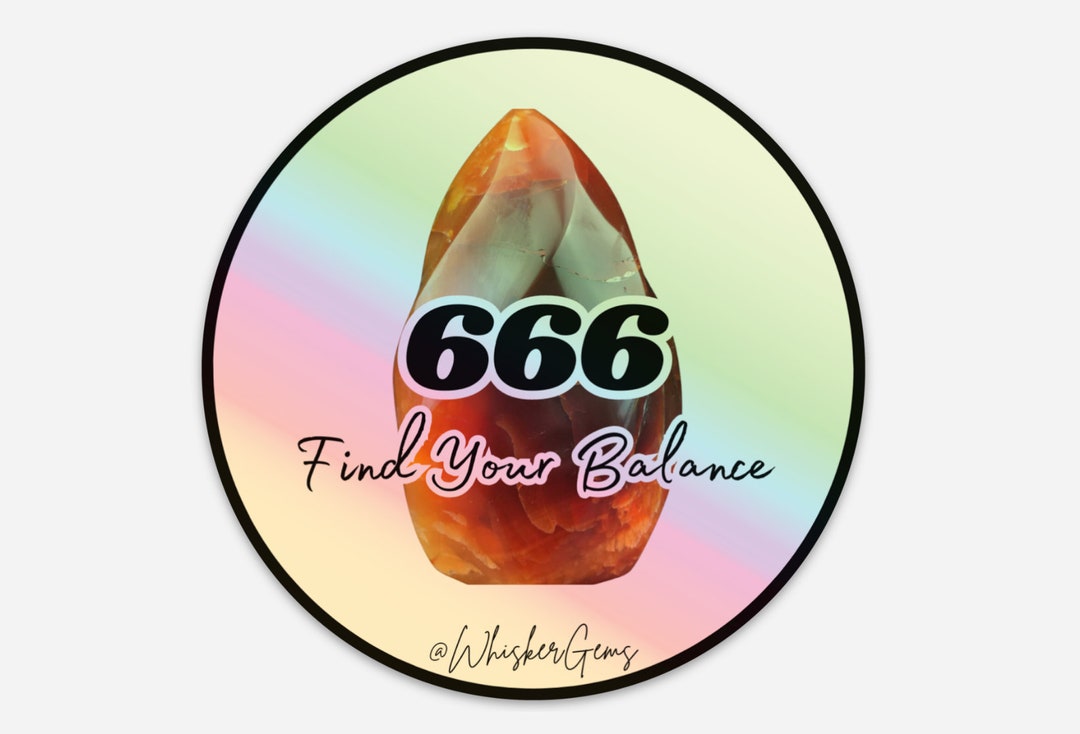 Holographic Angel Number Sticker 666 | Balance Between Material and ...