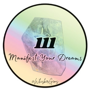 Holographic Angel Number Sticker 111 | Manifestation and Alignment | &quot;Manifest Your Dreams&quot; | Waterproof, durable, vinyl decal.