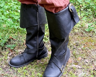 Viking Medieval Boots, LARP Renaissance Viking Boots, Pirate Cosplay Boots, Gothic Medieval Shoes, Halloween Knight Boots