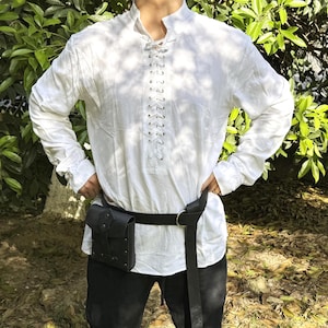 Renaissance Tunic, Viking Pirate Pants Costume, Knight Tunic for Men, Gothic LARP Shirt Set, Medieval Viking Shirt, LARP Cosplay Outfit