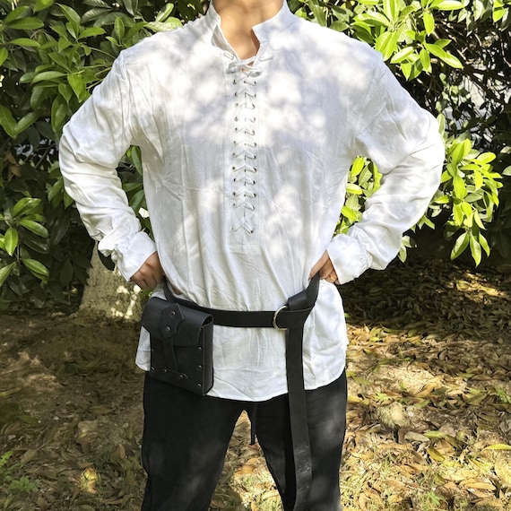 Renaissance Tunic, Viking Pirate Pants Costume, Knight Tunic for Men, Gothic LARP Shirt Set, Medieval Viking Shirt, LARP Cosplay Outfit