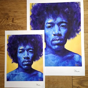Jimi Hendrix Giclée Art Print, Wall Art, From an Original Oil Painting