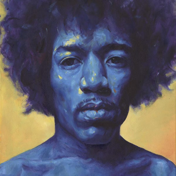 Jimi Hendrix Giclée Art Print, sztuka ścienna, z oryginalnego obrazu olejnego
