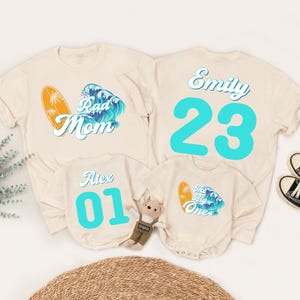 Surf Family Birthday Shirts, The Big One Shirt, 1st Birthday Shirt, Surf Birthday Outfit, Toddler Boy Shirt, Surfs Up, Surfer, Mommy and Me