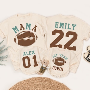 Football 1st Birthday Outfit, First Birthday Matching Family Shirts, Touchdown One, Football Family Birthday, 1st Birthday Football Tees