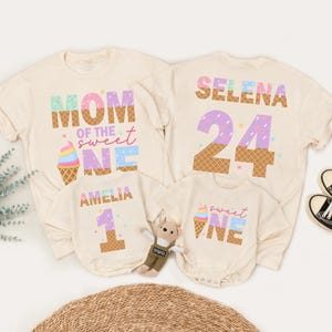 Sweet One Ice Cream Birthday Shirts, Family Matching Shirts, Mom And Dad Ice Cream Shirt, Family Birthday Shirts, Birthday Girl Ice Cream