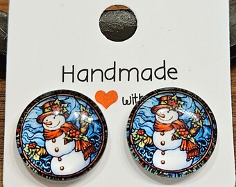 Handmade Snowman Earrings Free Shipping