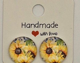 Handmade Sunflower Earrings Yellow Free Shipping