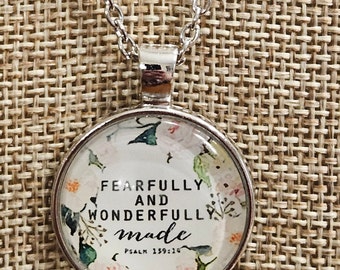 Fearfully and Wonderfully Made Pendant Necklace Free Shipping