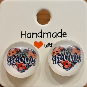 Handmade Granny Earrings -Stainless Steel Studs