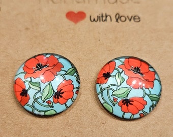 Handmade Red Poppy Earrings Free Shipping