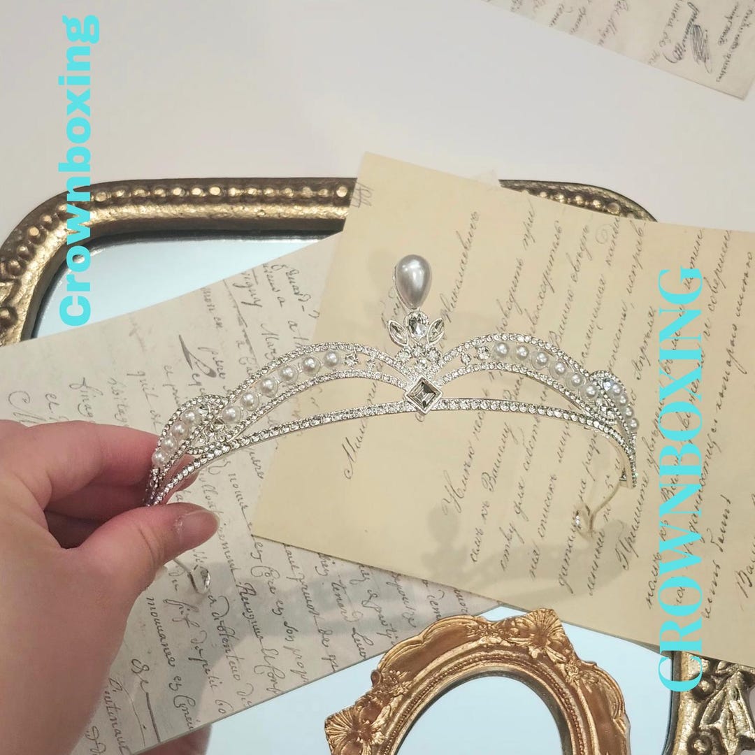 Floral Pearl Princess Elegant Crystal Tiara Crown Wedding  display picture 1
