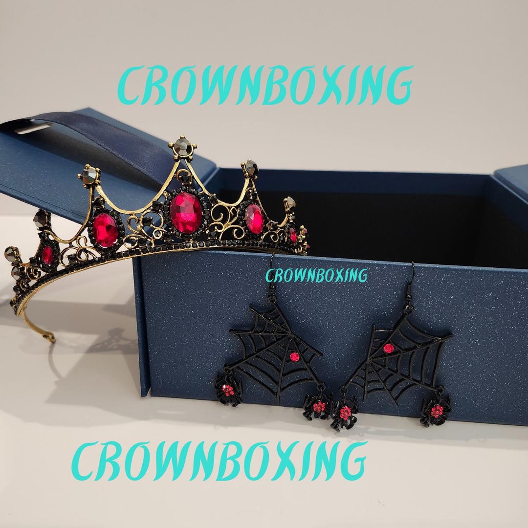 Crystal Tiara Jewelry Set Matching Crown & Earrings Accessories