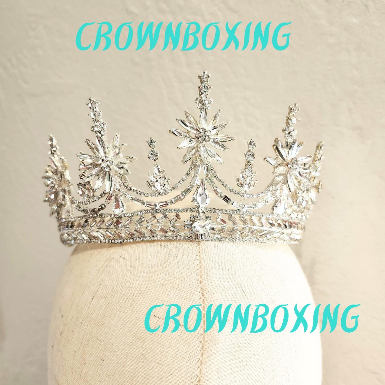 Baroque Luxury Rhinestone Crystal Wedding Crown Queen Flowers Bridal DIEZI 3 Colors Baroque Multicolor Crystal Crown Tiara For  main image 3