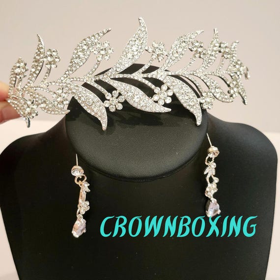 Crystal Silver Water Drop Bridal Jewelry Set Rhinestone 