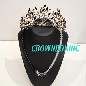 Queen Crown Rhinestone Wedding Tiara Headbands Princess Headpiece Bridal Pageant Bride Prom black aurora costume Halloween Gothic birthday