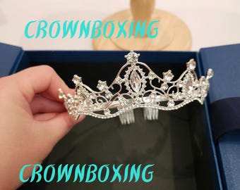 Diadème Cristal Et Strass Avec Peigne Pour Mariage - Parfait Pour Fêtes Et Princesses