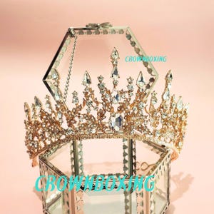 Queen Crown, princess gold Tiara and Crown, Wedding crown Crystal quinceanera Headpiece, tiara for Bride, bachelor party, birthday party