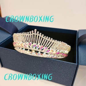 Queen Crown, AB Crystal Princess Comb, and Crown with comb,Wedding Tiara for Bride, quinceanera, birthday, Pageant, party, gift for her