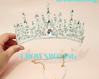 Cristallo Tiara Corona Principessa Costume Fascia Regina Sposa Donne Strass Copricapo Capelli Gioielli Corona Accessori