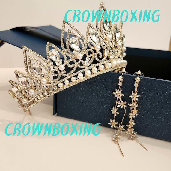 Gold Pearl and Crystal Bridal Tiara - Elegant Women’s Headpiece Amazon.com: FXmimior Vintage Gold Flower Bead Bridal Wedding  main image 4