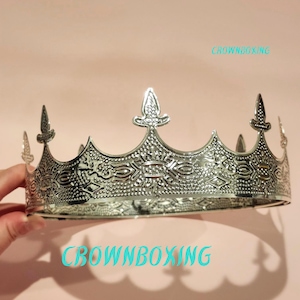 Men&#39;s royal King Crown Round Wedding Tiara Headpiece For men Royal Crown Omament Ocasion Event Decorations Head Jewelry Accessories