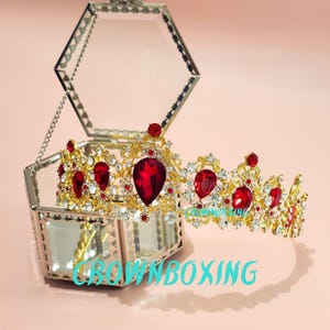 Red Tiara, queen red Crown,Victorian tiara, Bridal Headband, Princess Tiara,wedding Tiara, Royal Crown, quinceanera Crown, Wedding crown