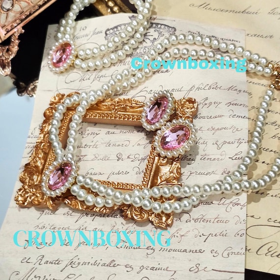 ROSE GOLD Plated Pink Crystal Necklace Earrings Bracelet Wedding