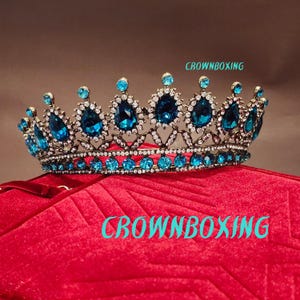 Crystal Tiara quinceanera tiara bridal Tiara Wedding Tiara blue Crystal quinceanera tiara sweet 16th coronas Para quinceanera Crown