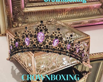Handmade Sapphire Crystal Crown: Victorian Bronze Copper  display picture 1