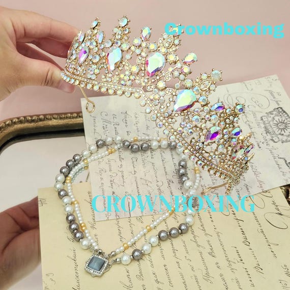 Queen Crown Rhinestone Wedding set Amazon.com: YOUlDIANZI Queen Crown Rhinestone Wedding Crowns  main image 2