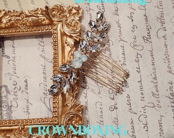 Bloemen bloem bruiloft haarkam, bruidsmeisje hoofdband, bruids haarstuk haarspeld, cadeau bruidsmeisje, verjaardagscadeau, kristallen bruiloft zendspoel