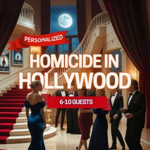 Personalized Hollywood Murder Mystery Party Game Kit | 6-10 Adults | Print / Digital Download | Dinner Party Game