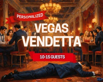 Personalized Murder Mystery Game | 10-15 Characters | Vegas Casino Theme | Print / Digital Download | Dinner Party Game