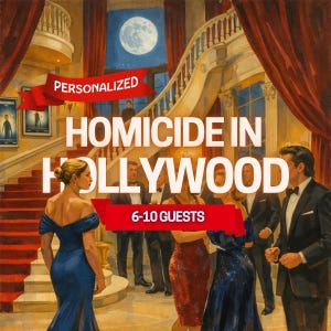 Kit de jeu personnalisé Hollywood Murder Mystery Party | 6-10 adultes | Impression/téléchargement numérique | Jeu de dîner