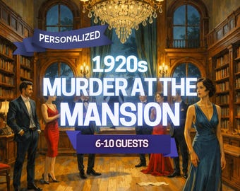 Kit personalizzato per gioco di società con delitto e mistero anni '20 / 6-10 adulti / Stampa / Download digitale / Gioco per cena