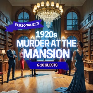 Personalized 1920s Murder Mystery Party Game Kit | 6-10 Adults | Print / Digital Download | Dinner Party Game
